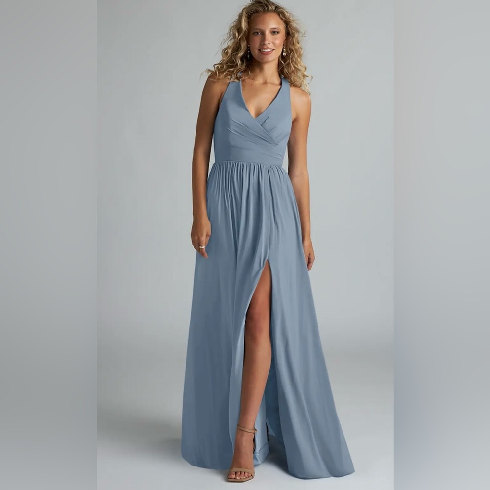AZAZIE KECIA dusty blue bridesmaid dress